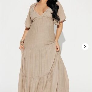 Fashion Nova Beige Maxi Dress
